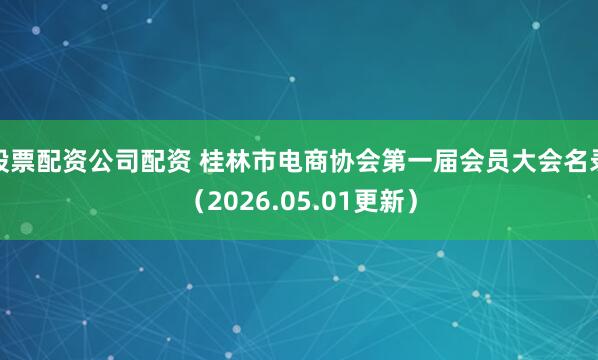 股票配资公司配资 桂林市电商协会第一届会员大会名录（2026.05.01更新）